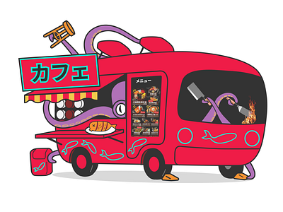 Food truck fire fish food truck japanese octopus