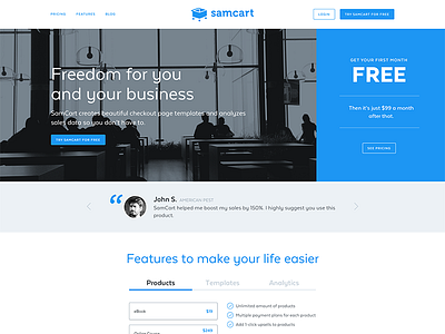 SamCart Landing Page