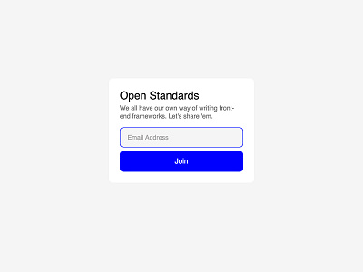 Open Standards css framework frontend html open