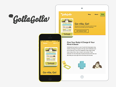 GollaGolla cards illustration responsive web design yellow