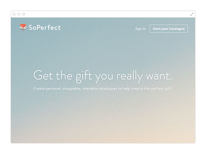 SoPerfect landing page app gift gradient landing page love web