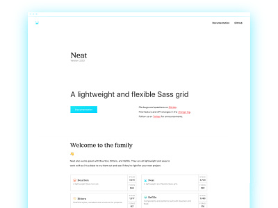 Neat 2.0 site css design grid web