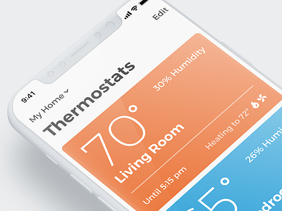Thermostat App design home automation iphone thermostat ui ux