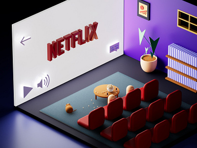 Netflix Cover 3d branding c4d cinema4d design netflix