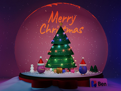 Merry Christmas 3d card 3d branding c4d cinema4d design