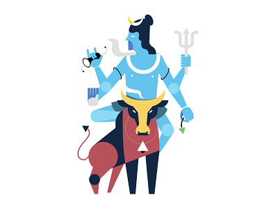 Lord Shiva graphic illustration mahadev poster vector