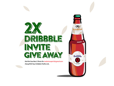 2 Dribbble invitation beer design illustration invite