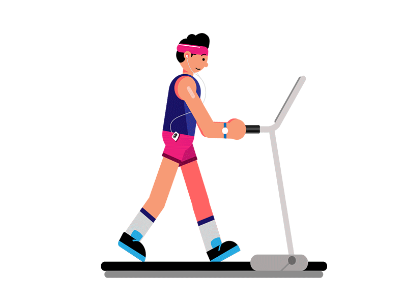 Treadmill branding graphic illustration motion ui vector