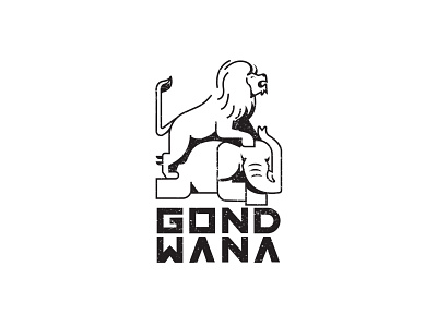 GONDWANA LOGO animal logo branding design elephant graphic illustration lion logo logo design poster