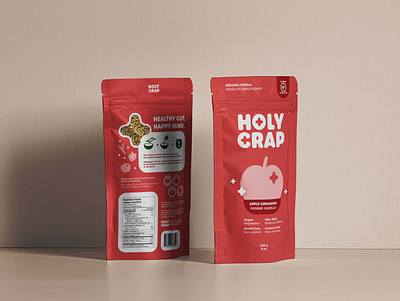 Holy Crap Cereal Packaging Design branding cereal graphic design illustration logo mockup packaging design standup pouch
