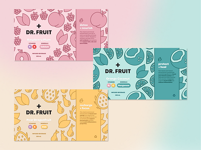 Dr. Fruit Vitamin-Enhanced Drink branding can packaging drink graphic design illustration logo packaging design soda