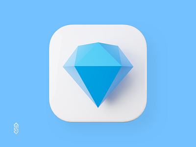 Sketch icon - Premium version 3d app icon 3d icon app icon ios app macos icon sketch app sketch icon