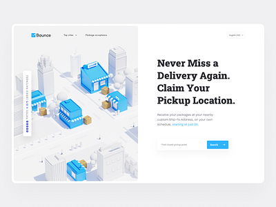 Receive package anywhere | Pickup package anytime 3d hero 3d package city 3d minimal ui package acceptance package acceptance hero package delivery package delivery ui package hero package storage landing page package storage ui package ui receive package