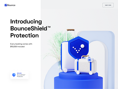 BounceShield™ Protection | Bounce Luggage Storage 3d frame bag 3d bag storage bag store insurance logo left luggage left luggage sign luggage 3d luggage storage protection protection 3d protection ui shield shield 3d shield icon shield icon 3d shield logo shield logo 3d