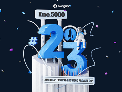 23rd fastest growing company in 2021 | Inc. 5000 list 23 23 3d 3d artwork 3d design 3d hero 3d illustration 3d landing page abstract 3d astronaut astronaut 3d blender blender 3d faster growing company hero website inc 3d inc 5000 inc 5000 list minimal 3d minimal illustration