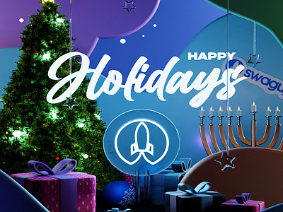 Happy Holiday | Merry Christmas | Happy Hanukkah 3d 3d animation christmas christmas 3d christmas design christmas gift christmas swag christmas tree christmas tree 3d gift 3d hanukkah hanukkah 3d happy holiday holiday holiday 3d holiday design holiday gift 3d holiday swag