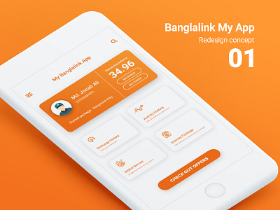 Banglalink My App redesign Concept banglalink banglalink my app banglalink redesign concept design concept ui concept ux design redesign concept