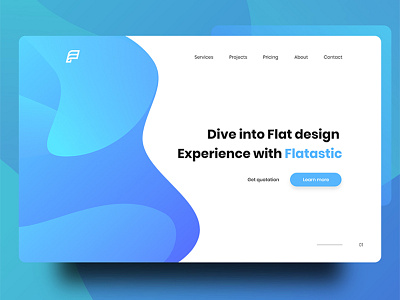 Landing page Header for Flatastic app design app landing ui gradient design landing page ui design ui trend web design