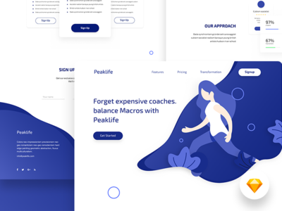 Peaklife landing page app landing ui gradient design illustration landing page ui design ui trend web design