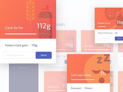 Goal widget for Peaklife user activity ui backend ui coach ui dashboard design dashboard ui task ui user overview ux