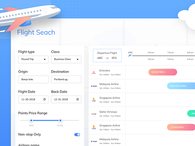 Flight App search result UI api fight search flight api flight app flight illustration flight search illustration web api web app