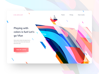 Freebie - Experiment - Colors and Shapes color illustration colorful ui exploration header exploration header ui illustration illustration header landing page unique header