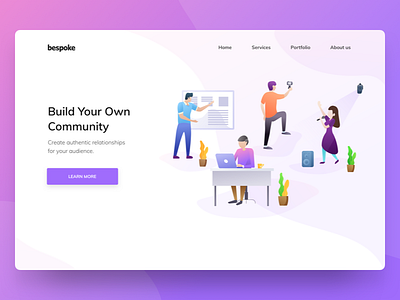 Build your own community | Landing page | Illustration community flat illustration header ui illustration illustration header landing page web illustration