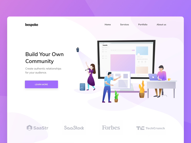 Build your own community | Landing page | Illustration v2