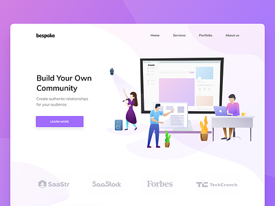 Build your own community | Landing page | Illustration v2 community flat illustration header ui illustration illustration header landing page web illustration