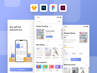 Kamartaj gift shop UI kit | Freebie figma figma freebie free ui kit freebie freebie ui kit gift shop gift ui kit iphone x shop ui kit sketch xd freebie