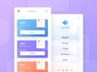 Solar Energy data trading process UI mobile version big data colorful app data platform. solar energy energy app flat ui ios ui minimal app solar app