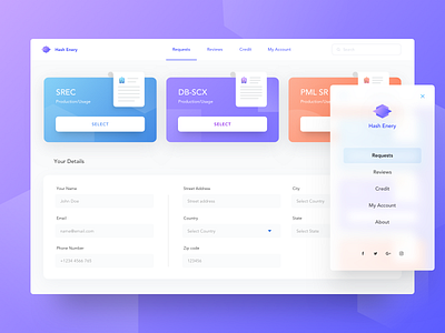 Solar Energy data trading process UI | Hash Energy big data colorful dashboard dashboard ui data platform. solar energy energy dashboard flat dashboard minimal dashboard solar dashboard