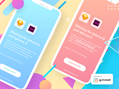 Mockup kit | Iphone X and Iphone 8 | Sektch and XD free mockup freebie gumroad iphone mockup iphone x mockup sketch mockup sketch symbol xd mockup