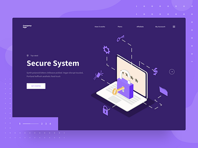 Secure System web design | UI exploration header ui illustration illustration error isometric illustration landing page security illustration server illustration web illustration