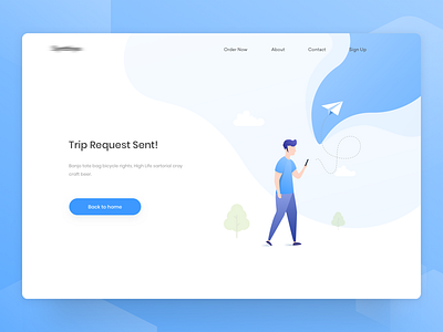 Trip Request sent | Web illustration | Carpool platform app design app ui header ui illustration ios app landing page minimal ui ux web design