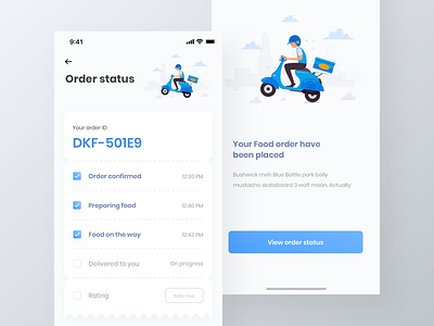 Food finder app UI kit | delivery status page | iPhone X app design delivery ui kit flat ui food app food ui ki free ui ki freebie iphone x ui kit restaurent app restaurent ui kit