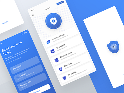 Secure vault app UI | iPhone X app design browser app flat ui ios app minimal ui secure app ui design vpn app