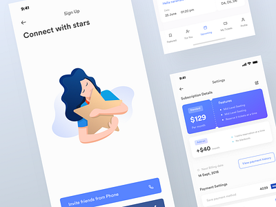 Event subscription list | Event app UI app design event app event ui flat ui ios app minimal ui onboarding setting ui subscription ui ticket app ticket ui ui design