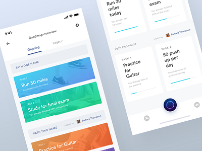 Task management app UI | iPhone X ai assistant app design app ui flat ui habit app ios app task app task list task ui ui design