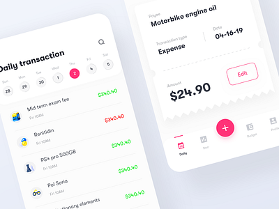 Budget keeper | Track you expenses and income | Sketch XD Figma budget app daily budget expense income ios app ios ui iphone x minimal app mobile app money money tracker transaction wallet