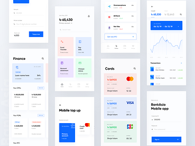 Mobile banking app - Bank Asia redesign app dashboard bank transfer banking app billing app flat app fund transfer ios app minimal ui mobile banking money transfer pay bill transfer wallet wallet app wallet dashboard