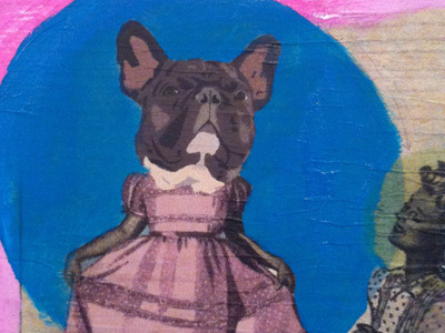 pretty puppy collage french bulldog paint