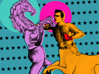 Fighters centaur fight print