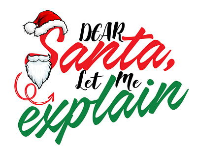 Dear Santa Let me Explain branding design graphic design illustration mug personlized vector