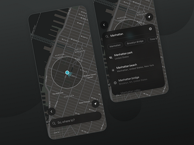 Location Tracker - Daily UI 20 app concept dailyui dark dark mode ios location location tracker map