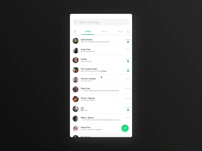 WhatsApp on Android - Concept UI