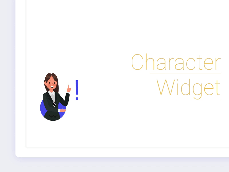 Character Widget UI animation character invision invisionstudio ui ux widget