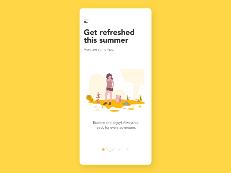 Get Refreshed animation app illustration interaction invision invisionstudio summer ui