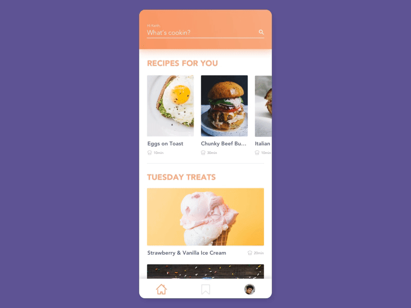 Recipe App Concept UI