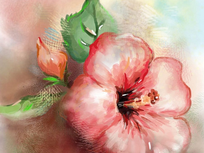digital painting flower